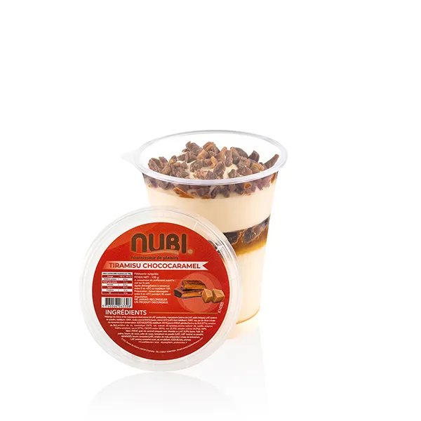 Dessert en pot au caramel avec son couvercle